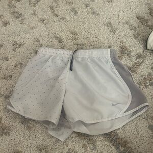 Nike White with Gray Stars Athletic Shorts Lightweight Performance